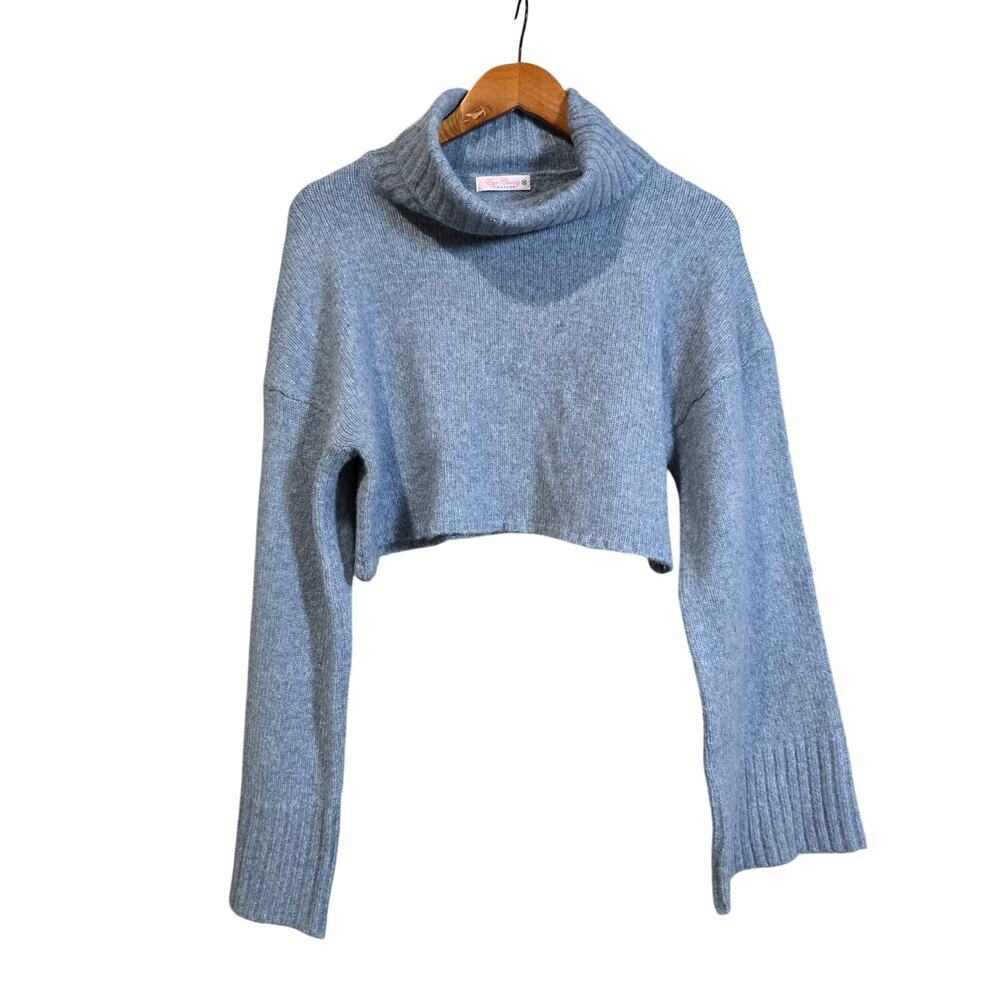 Eye Candy Bria Wool Blend Turtleneck Sweater Blue Size M NWT